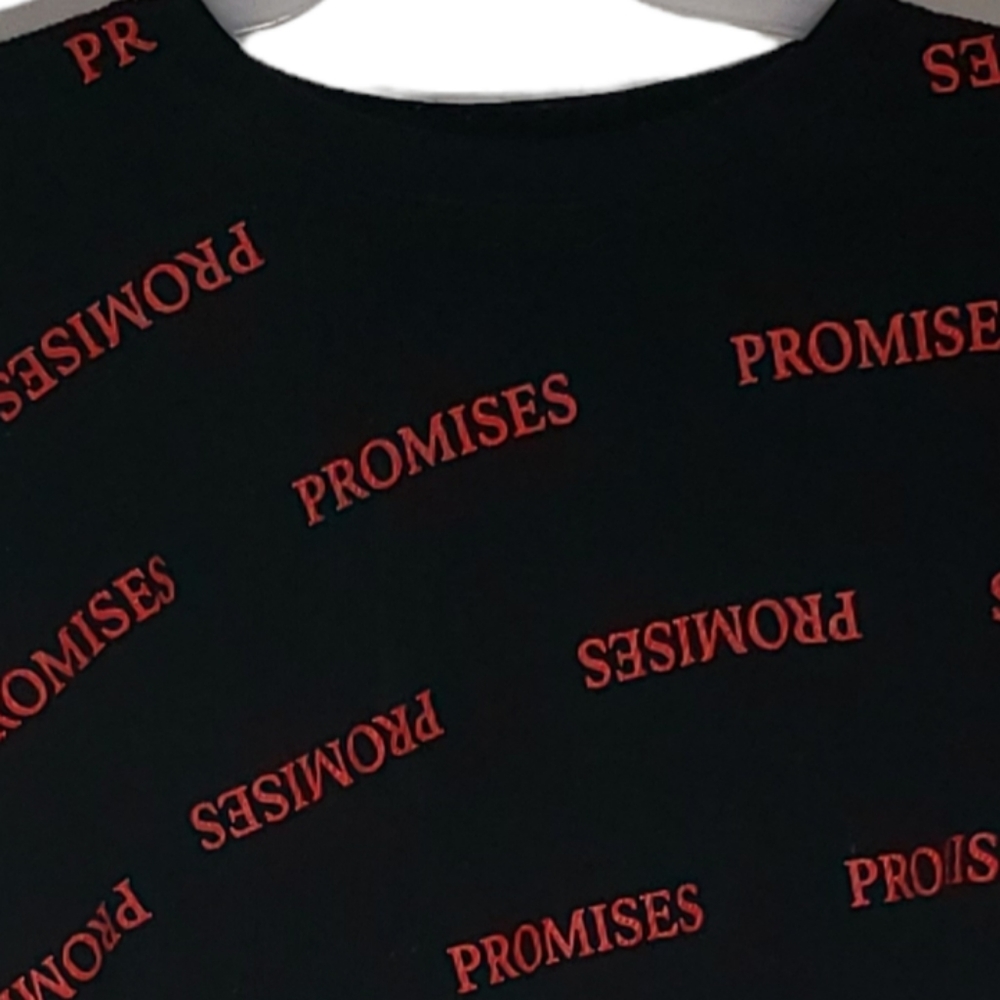 Forever 21 size small black "Promise" on front crop top. 028 - Picture 3 of 4